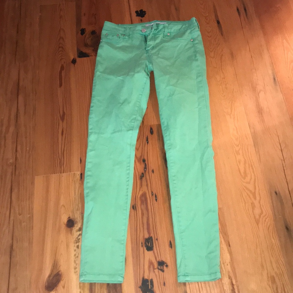 Green jeans - size 27 - like new